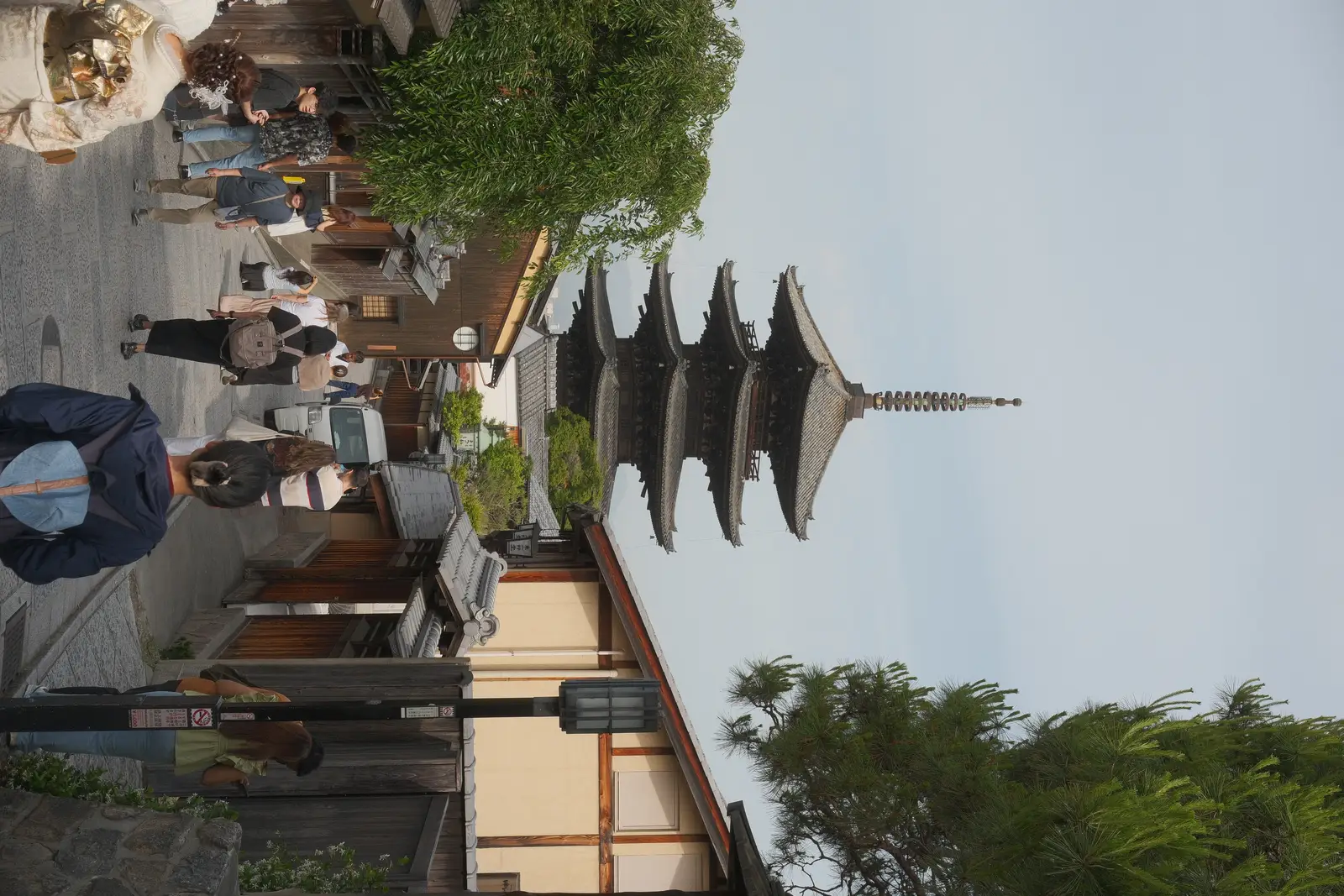 Yasaka Pagoda viewed from a narrow Kyoto street